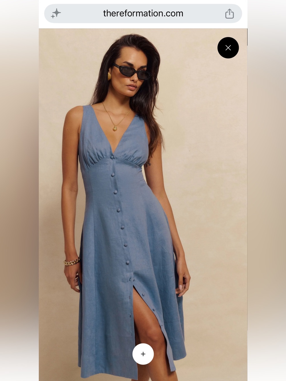 Reformation Sebastien Linen Midi Dress, Size 6, NWT - Picture 9 of 11